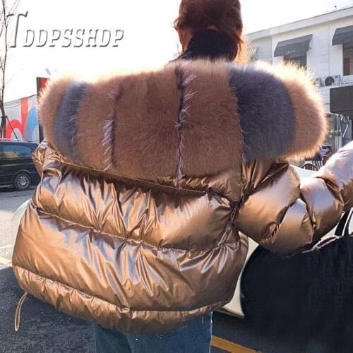 2019 Glossy Fluff Collar Women Parkas 5 Colors Can Choose Female Parka