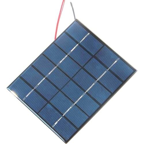 6V 0.33A 2W Solar Panels+Cable Solar Power 3.7V Battery Charge Solar Cell DIY Solar System Study 136*110*3MM 10pcs/lot