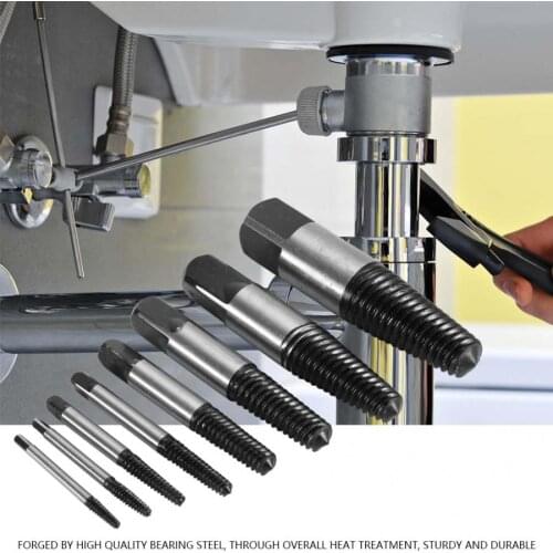 8Pcs Useful hand Tool set Broken Damaged Water Pipe Screw Bolt Extractor Remover Easy Out Set Drill Bit Set