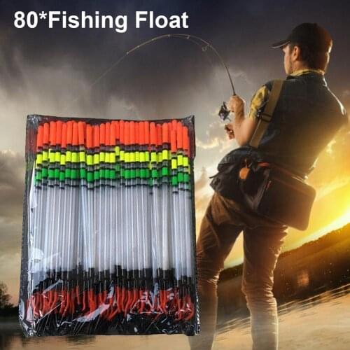 80PCS Thickened Fishing Float Conspicuous Color Widely Used Fish Gear Outdoor Automatic Reminder Stick Buoy Bobber Lure