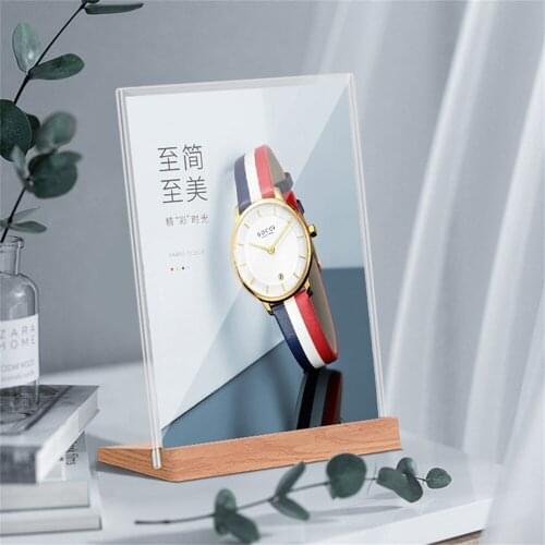 A5 Acrylic L-Style T-type Strong Table Signboard Double-Sided Tab Le Sign Display Card Rack Table A4 A6 Paper Holder Showing
