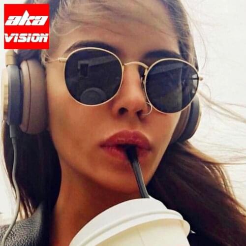 AKA VISION 2021 Small Retro Sunglasses Women Round Glasses for Men/Women Luxury Brand Eyeglasses Women Vintage Gafas De Sol