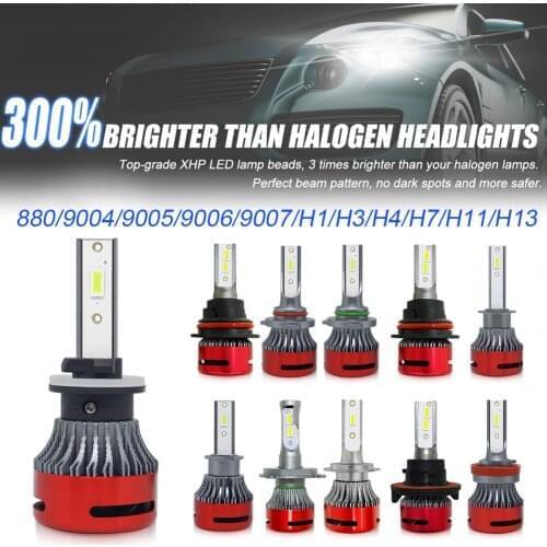 2pcs H1 H3 H4 H7 H8 H9 H11 9005 9006 880 881 Waterproof LED Car Headlight Bulbs Hi/Lo Beam LED Headlights Conversion Kit