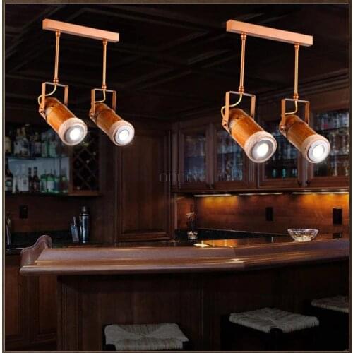 Bamboo Loft designer pendant lights retro hemp living room restaurant Bar Cafe creative personality 1/2/3/6 pendant light ZA