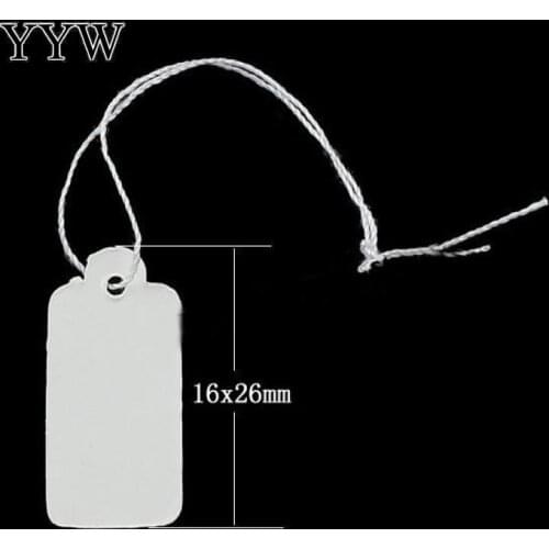 FREE SHIPING 500 pcs Commodity price tag Jewelry Strung Pricing Price Tags with String White Merchandise Cloth Label