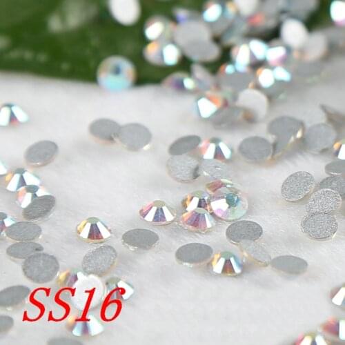 Free Shipping !! SS16 1440pcs Crystal AB Flat Back Non Hotfix Nail Art Rhinestones rhinestones appliques for wedding dress