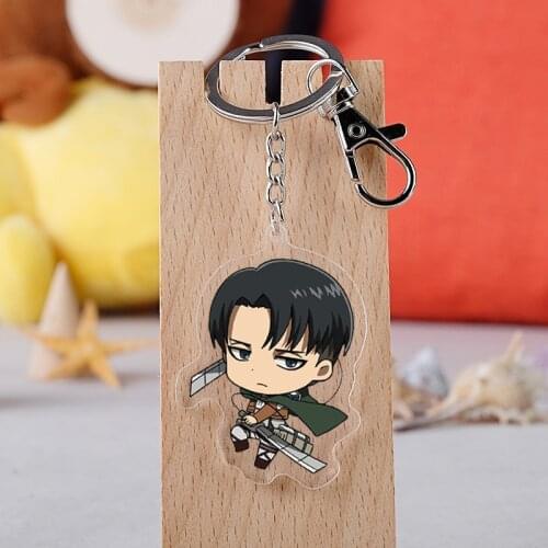 Attack on Titan Keychain Japanese Anime Cartoon Figure Double Side Acrylic Pendant Keyring Fans Gifts