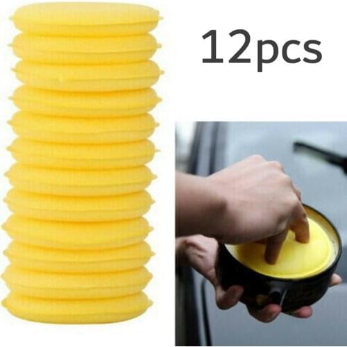 12PCS 100mm Car Foam Waxing Pads Vehicle Sponge Applicator Clean Paint Polishing For Cars And Various Paint Coating Waxing