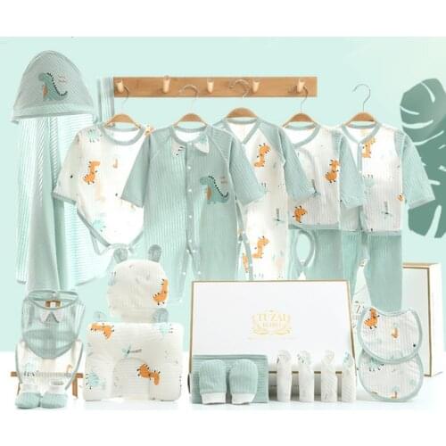 24pcs Pure Cotton Newborn Baby Clothes 0-6 Months Summer Baby Clothes Set Baby Summer Clothes Suit Unisex With Box 2021
