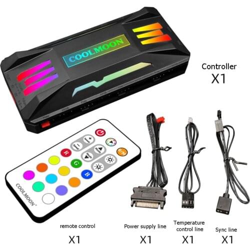 RGB Controller Smart Remote Control Household Computer 4Pin PWM 5V 3Pin ARGB Cooling Fan Accessories for COOLMOON