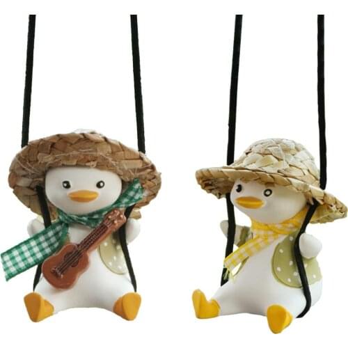 Cute Swing Duck Car Pendant Decoration Little Duck Swing Auto Rearview Mirror Pendant For Car Supplies Interior Accessories
