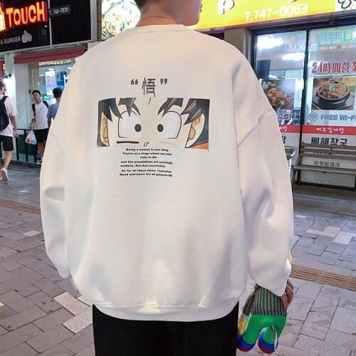 Privathinker Men Autumn Winter Carton Print Sweatshirts Mens Loose Harajuku Coat Hoodies Male Thicken O-Neck Pullopver Tops