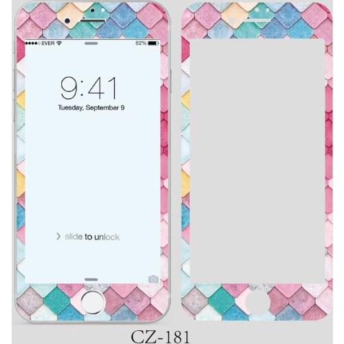 Sky Black White Marble Fish Scale Stripe Pattern Full Cover Tempered Glass For iPhone 7 8 6 6s Plus Screen Protector Film 9H HD