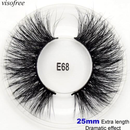 Visofree 25mm Lashes Mink Eyelashes Natural False Eyelashes Fake Lashes Long Makeup Eyelash Extension 8D Mink Lashes E68