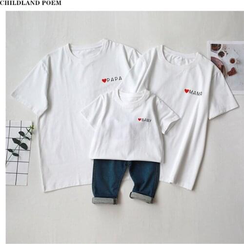 Family Matching Clothes Summer Mother Daughter Clothes Cotton Father Son T-shirt Outfit Mommy And Me Clothes Women Kid T-shirts