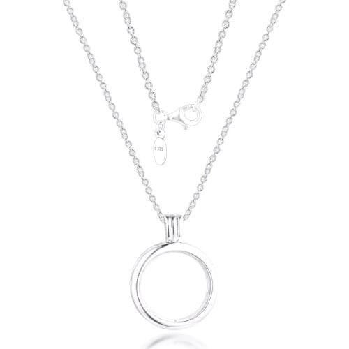 Necklace Collares 925 Sterling Silver Jewelry Silver Floating Locket Chain Women Bijoux Femme Choker Collier Necklaces