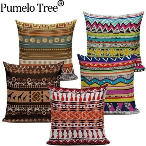 Paisley Cushion Cover Bohemian Style Pillow Cover Cotton Linen Square Cushion Cover for Sofa Home Decorative Throw Pillows Cover