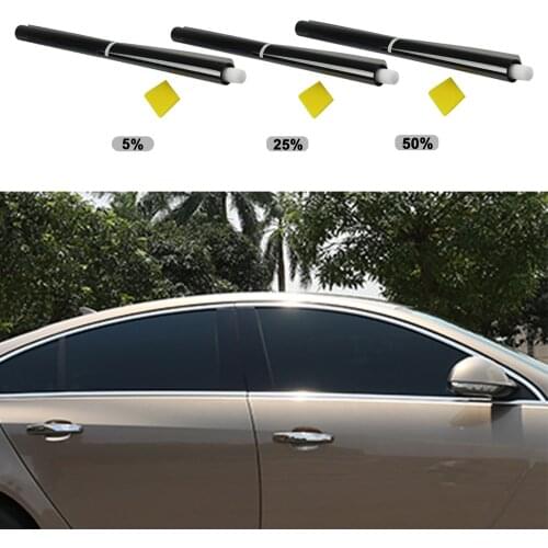 100x50cm Dark Black Car Window Tint Film Glass 5%-50% Roll Summer Car Auto House Windows Glass Tinting Solar Protection Decals