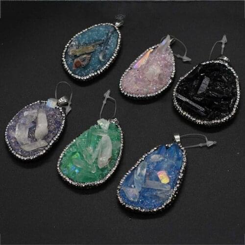 Natural Stone Irregular shape Resin Crushed Stone Pendant Exquisite Charms for jewelry making DIY necklace bracelet accessories