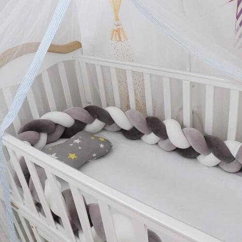 3M Newborn Baby Crib Bumper Twist weave Baby Bedding Knot Bebe Bed Bumper Crib Infant Room Decor