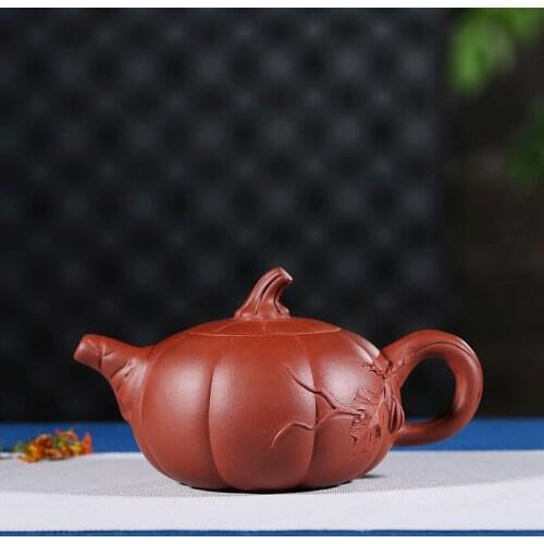 Ore Mine Purple Sand Pot Famous Artist Pure Handmade Teapot Kungfu Teaware Gift Customized Clear Cement Pumpkin Pot