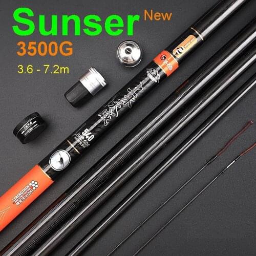 SYNTHA Sunser 19+ H Fast 7.2m Tip 1.4mm Butt 28mm 5Kgs Bass Fishing Rod Superhard Superlight 3.6m 3.9m 4.5m 4.8m 5.4m 5.7m 6.3m