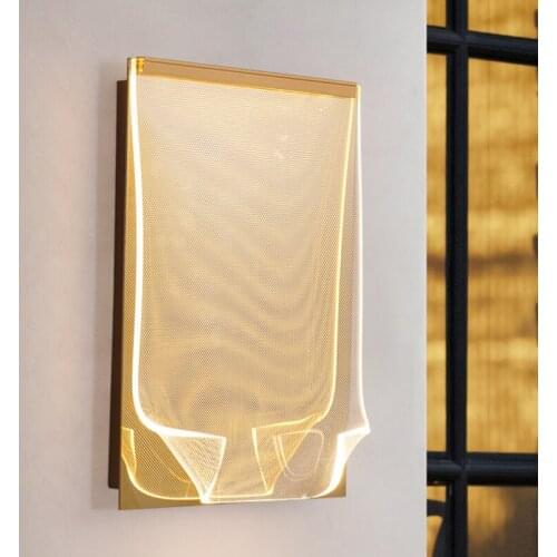 Nordic LED Wall Lamp Bedroom Home Decor Gold Luster Wall Light Home Decor Bedside Lamp Acrylic Creative Light Lighting Fixtures
