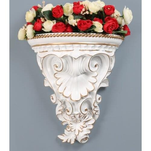 Modern Resin Wall Vase+Artificial Flower Wall Hanging Crafts Decoration Home Livingroom Wall Mural Ornaments Hotel Wall Pendants