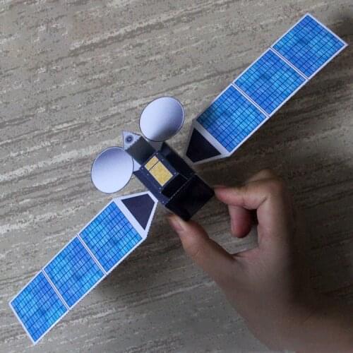 Simplified Small Satellite 3D Paper Model DIY Toy Paper Model For Parents And Children Handwork Lesson 3-D Origami