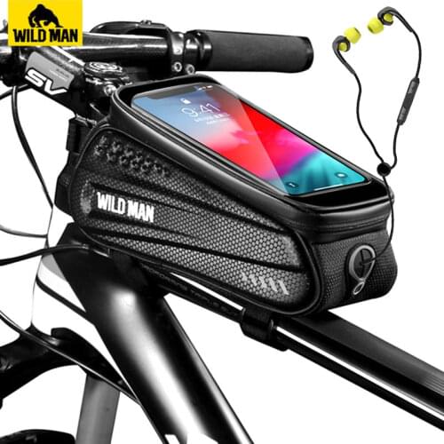 WILD MAN Rainproof Bicycle Top Tube Bag 6.5" Touch Screen Phone Case Bike Saddle Bag Cycling Triangle Tools Bag Mtb Accessories