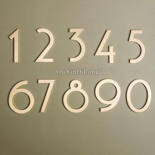High Quality 1PCS 50mm/1.97'' Pure Brass House Number Address Digits 0~9 Door Plaque Sign Apartment Dormitory House Signs