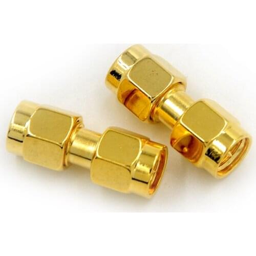 High Quality 2Pieces SMA Male to SMA Male Plug in series RF Coaxial Adapter Connector Wholesale