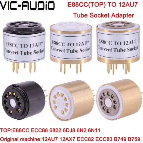 1PC E88CC 6N1 6N2 6N6 6922 TO 12AU7 12AX7 ECC82 ECC83 6.3V Tube DIY Audio Vacuum Tube Adapter Socket Converter Amplifier HIFI