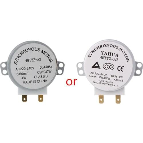 1Pc x Microwave Motor CW/CCW 4 W 5/6 RPM AC 220-240V Rotary Table Synchronous 49TYZ-A2