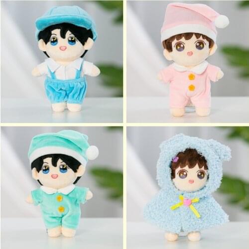 15cm Mini Plush Dolls Clothes Outfit Accessories for Korea Kpop EXO Idol Dolls Bodysuit Clothing Fans Gift Collection