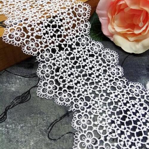 20yards Water Soluble Lace Trim 9cm Dot Eyelash Embroidery Polyester Lace Fabric Applique For Sewing Bridal Wedding Dress