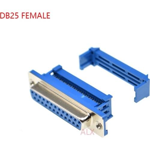 5PCS DIDC25 DB25 feMALE serial port CONNECTOR IDC crimp Type D-Sub COM CONNECTORS 25pin socket 25p Adapter FOR ribbon cable wire