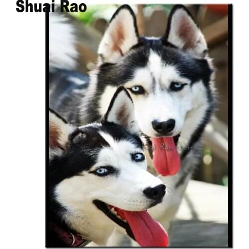 5D Husky dog square or round drill Diy Diamond Painting kits Fulldiamond Embroidery 3d Cross-Stitch Mosaic cute pet puppy decor