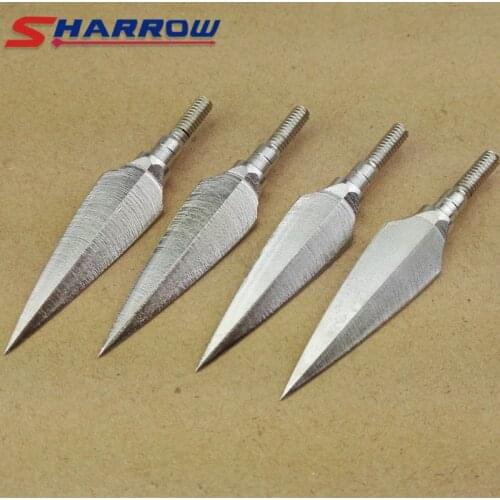 6 Pcs Archery Polished Willow Leaf Arrowhead Recurve Hardened Tip Hunting Compound Steel Arrow Accessories