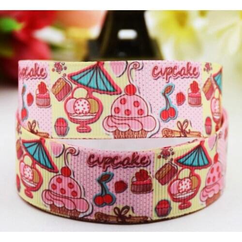 7/8'' 22mm,1" 25mm,1-1/2" 38mm,3" 75mm CupCake Cartoon Character printed Grosgrain Ribbon party decoration 10 Yards X-00783