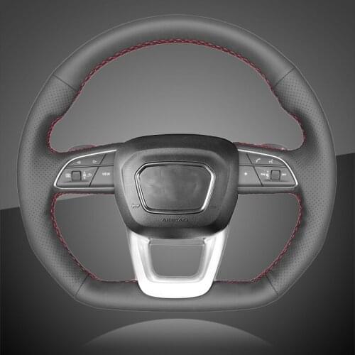 Auto Braid On The Steering Wheel Cover Interior for Audi Q3 2018-2019 Q5 SQ5 2017-2019 Q7 SQ7 2015-2019 Q8 SQ8 2018 Car Covers