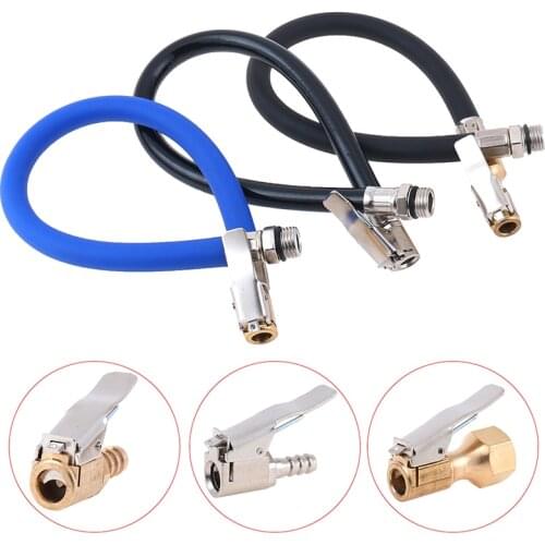 Car Tire Pressure Meter Air Inflator Rubber Hose Motorcycle Bicycle Bike Self-locking Chuck