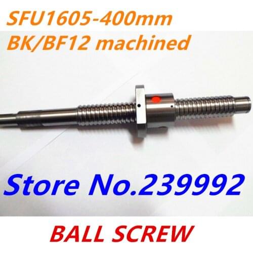 Free Shipping SFU1605 400mm RM1605 400mm Rolled Ball screw 1pc+1pc ball nut for SFU1605 BK12/BF12 end machined