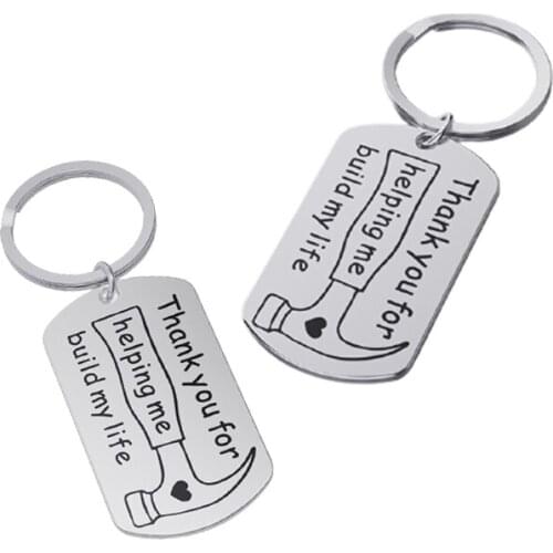 Thanksgiving Keychains For Helping Me Build My Life Gifts Keyring For Lover Family Friend High-grade Mirror Polishing Keychains