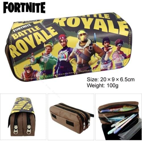 Large Capacity Fortnite Pen Case Bag Canvas Waterproof Cartoon Printed Pen Bags Student Learning Stationery Child Birthday Gift