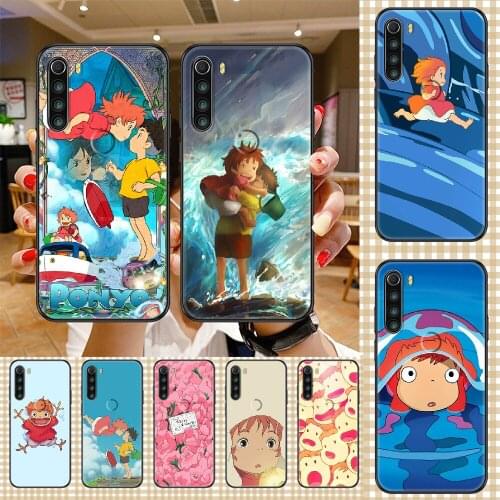 Anime cute Ponyo on the Cliff Phone case For Xiaomi Redmi Note 7 7A 8 8T 9 9A 9S 10 K30 Pro Ultra black trend shell pretty funda