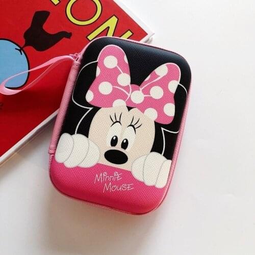 Disney Mickey Cartoon coin purse minnie boy girl coin bag handbag headset storage bag charger data cable storage box Clutch