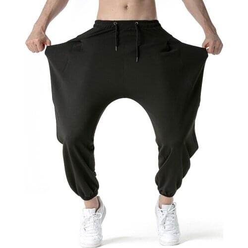 Mens Loose Joggers Sweatpants Hipster Japanese Streetwear Baggy Hippie Harem Pants Men Hip Hop Casual Sports Jogging Trousers