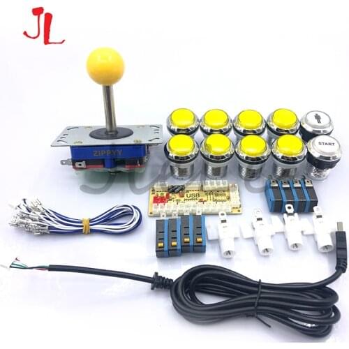 Factory high quality diy arcade kit led 1 player mandos botones arcade set diy case usb joysticks controller board good material