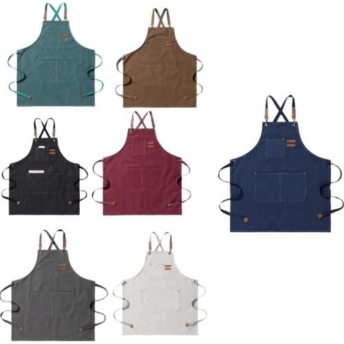 Chef Apron Coffee Shop and Hairdresser Chef Protection Suit Bib Cooking Kitchen Aprons for Women Man Apron